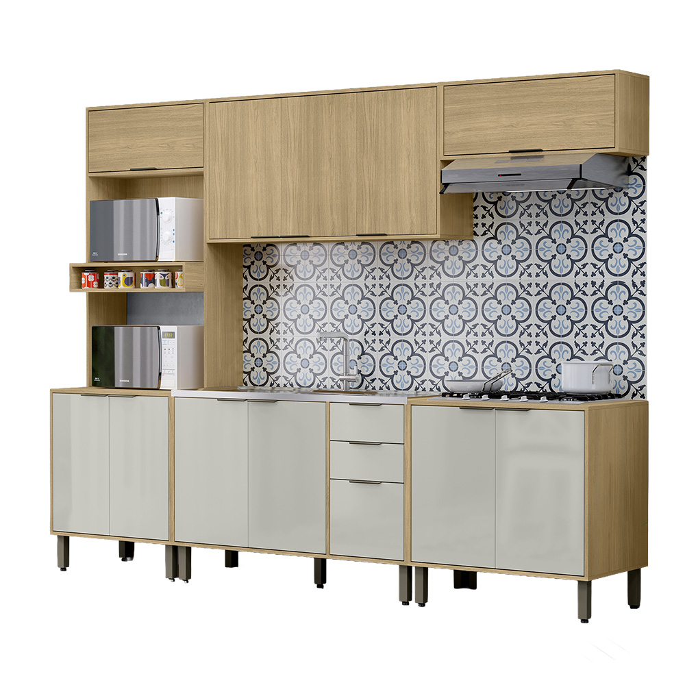 Ambiente 5 - 3 - Cozinha Gloria - Castanho+OffWhite